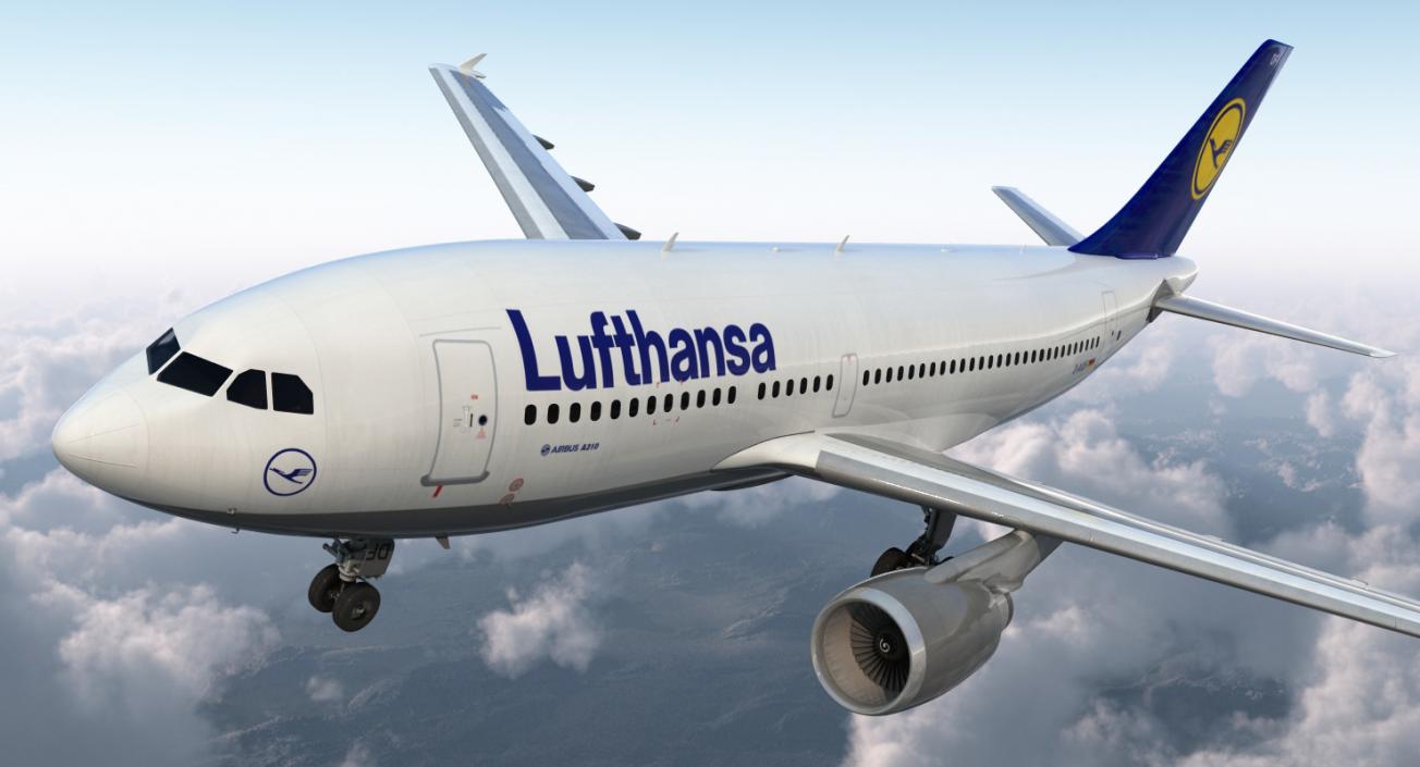 Airbus A310-300 Lufthansa Rigged 3D