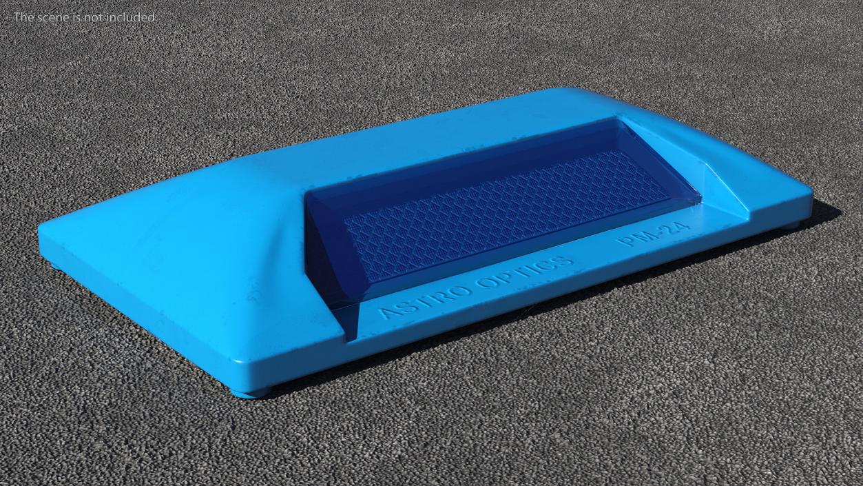 Removable Plastic Road Reflector Blue 3D