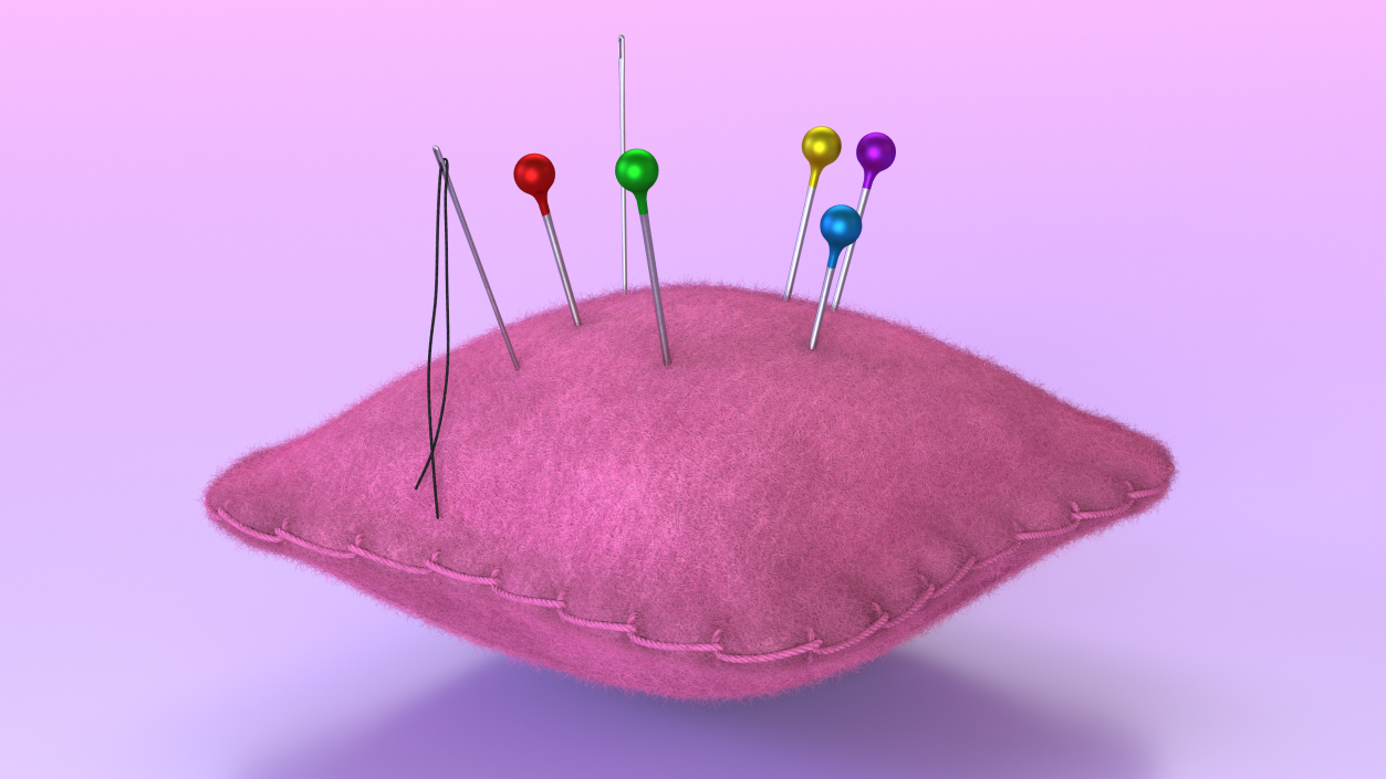 3D model Pin Cushion with Fur