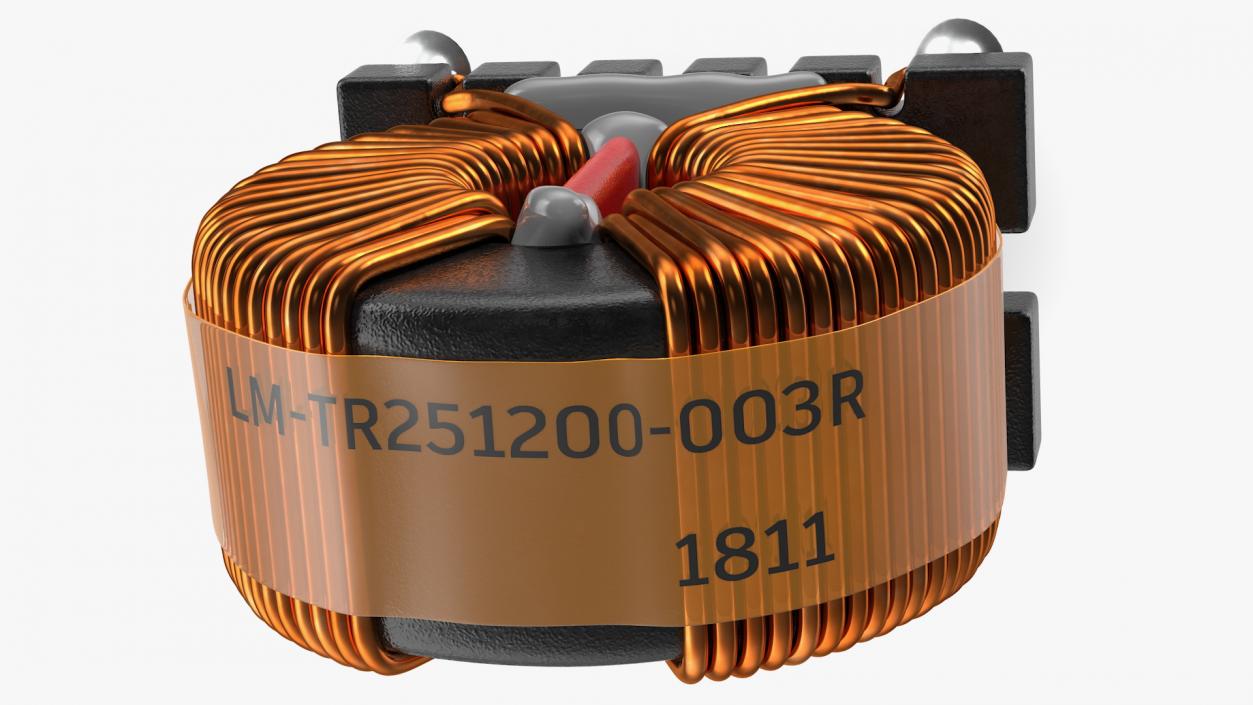 Common Mode Choke Filter Inductor Soldered 3D
