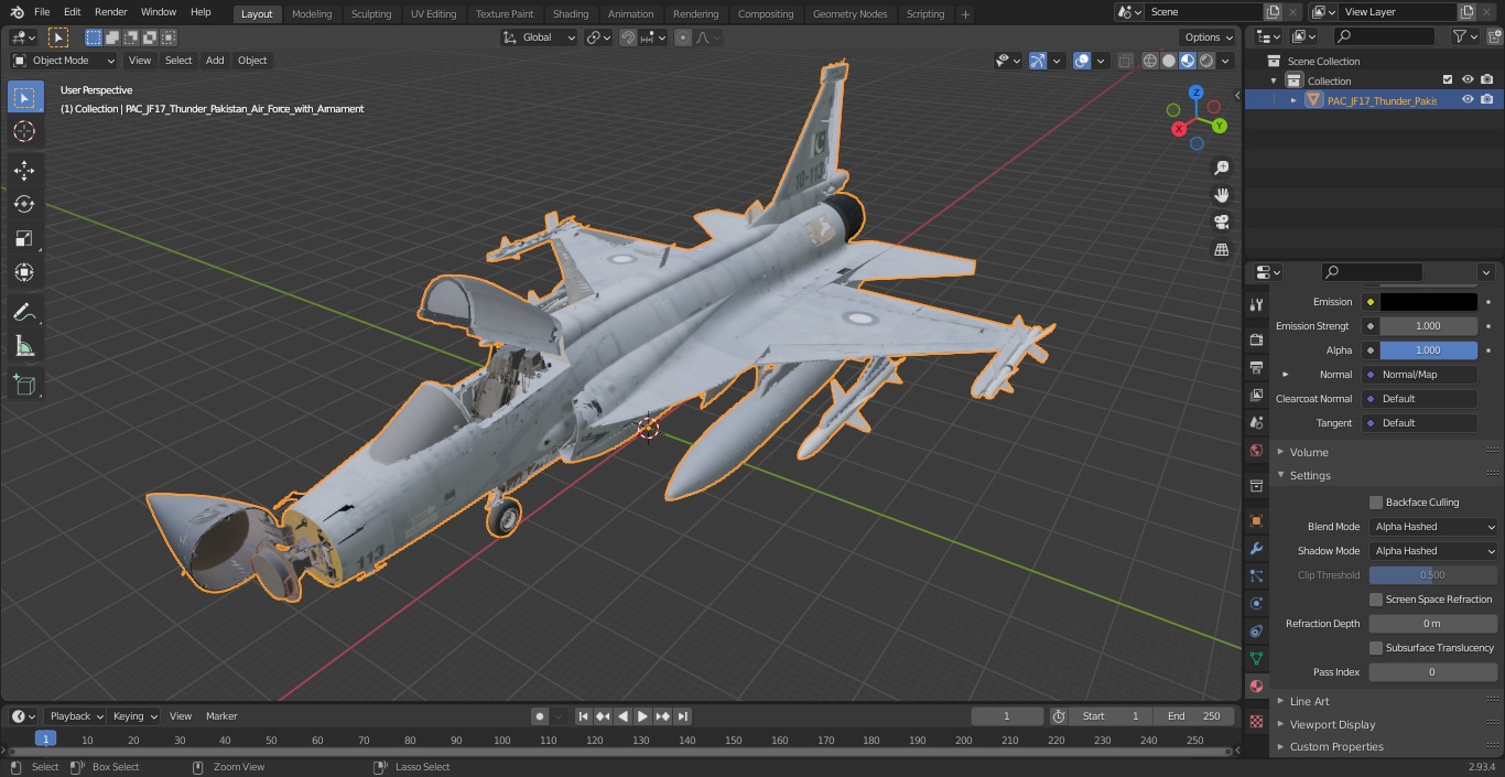 3D model PAC JF-17 Thunder Pakistan Air Force with Armament