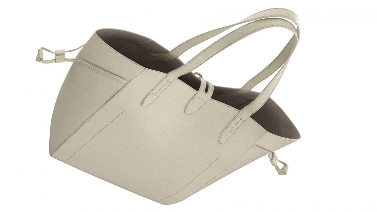 3D Womens Leather Shopping Bag Beige model