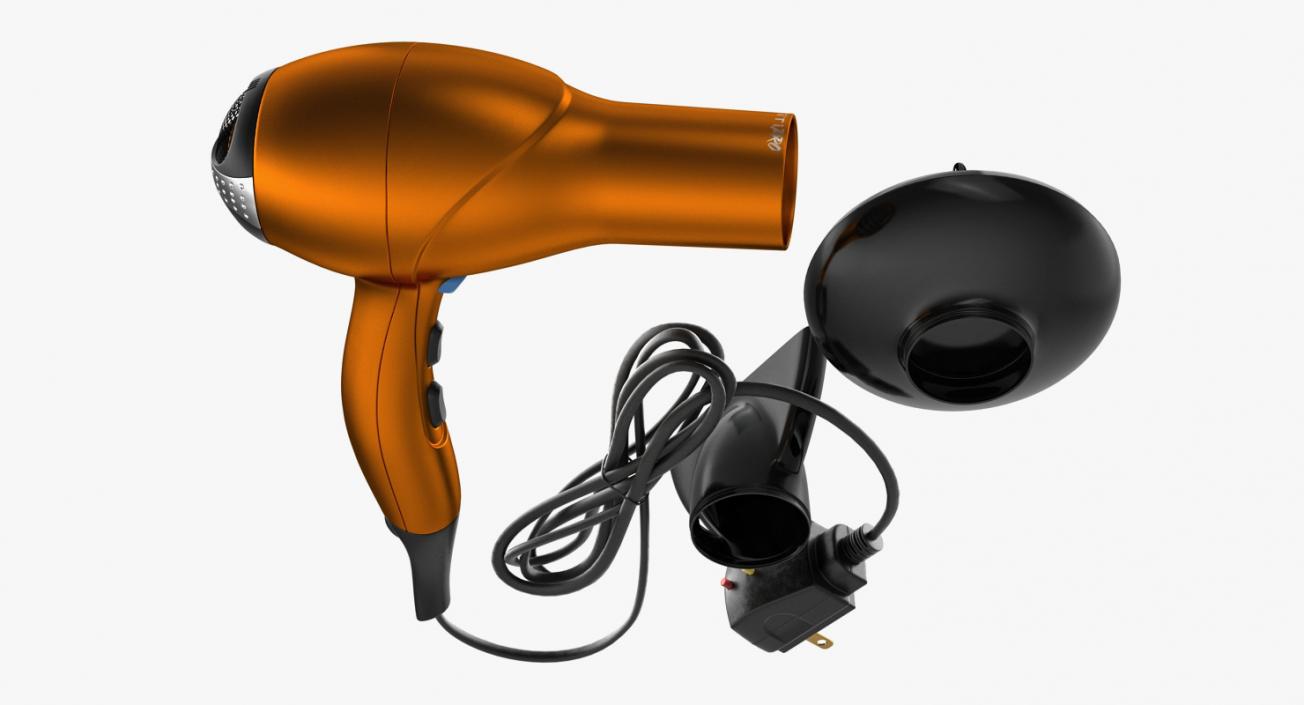 3D model Conair Hair Dryer with Nozzles