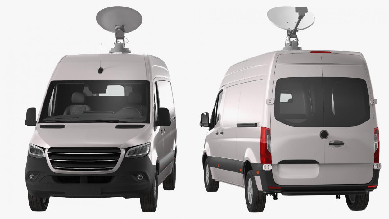3D Van with Satellite Dish Antenna