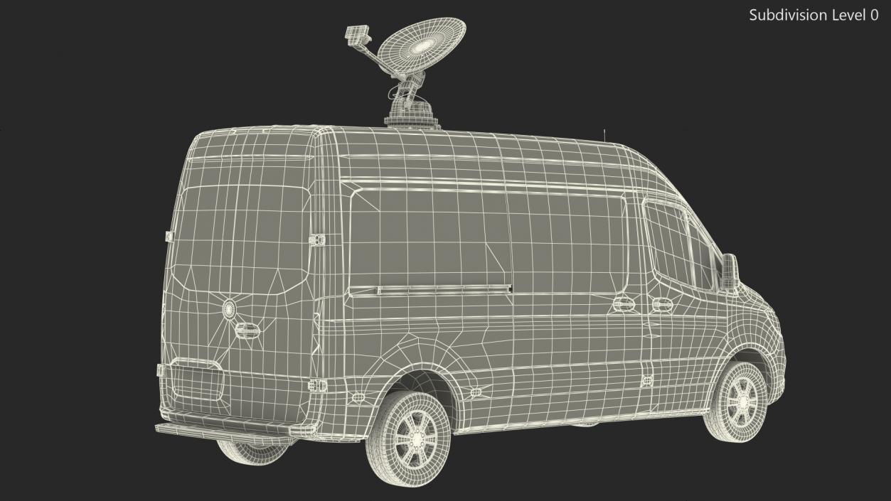 3D Van with Satellite Dish Antenna