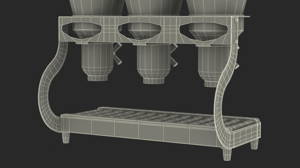 3D Triple Food Dispensers For Kitchen Wooden Base