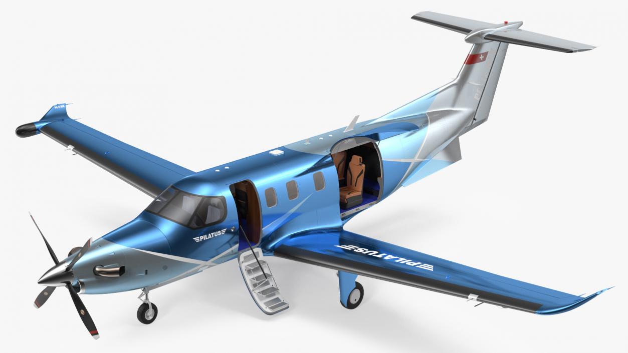 3D Pilatus PC12 NGX Business Plane Rigged model