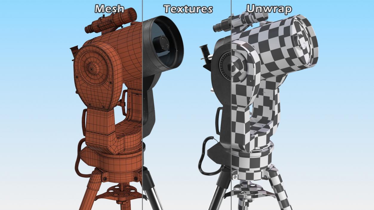 3D Telescope 8 Inch with Tripod model
