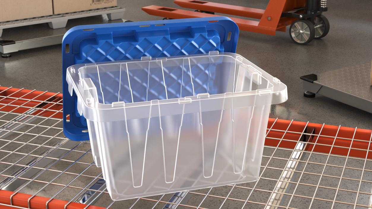 Storage Plastic Container with Lid 3D model