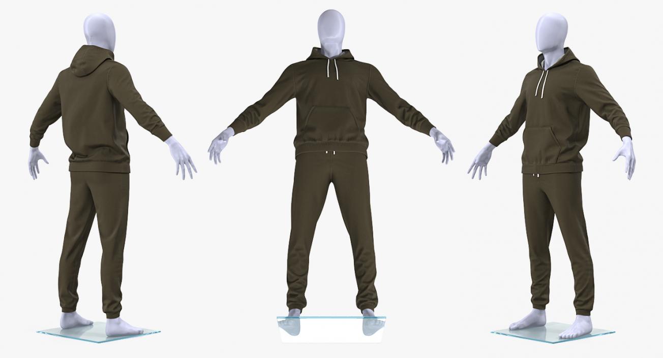 3D Sportswear Suit Lowered Hood on Mannequin