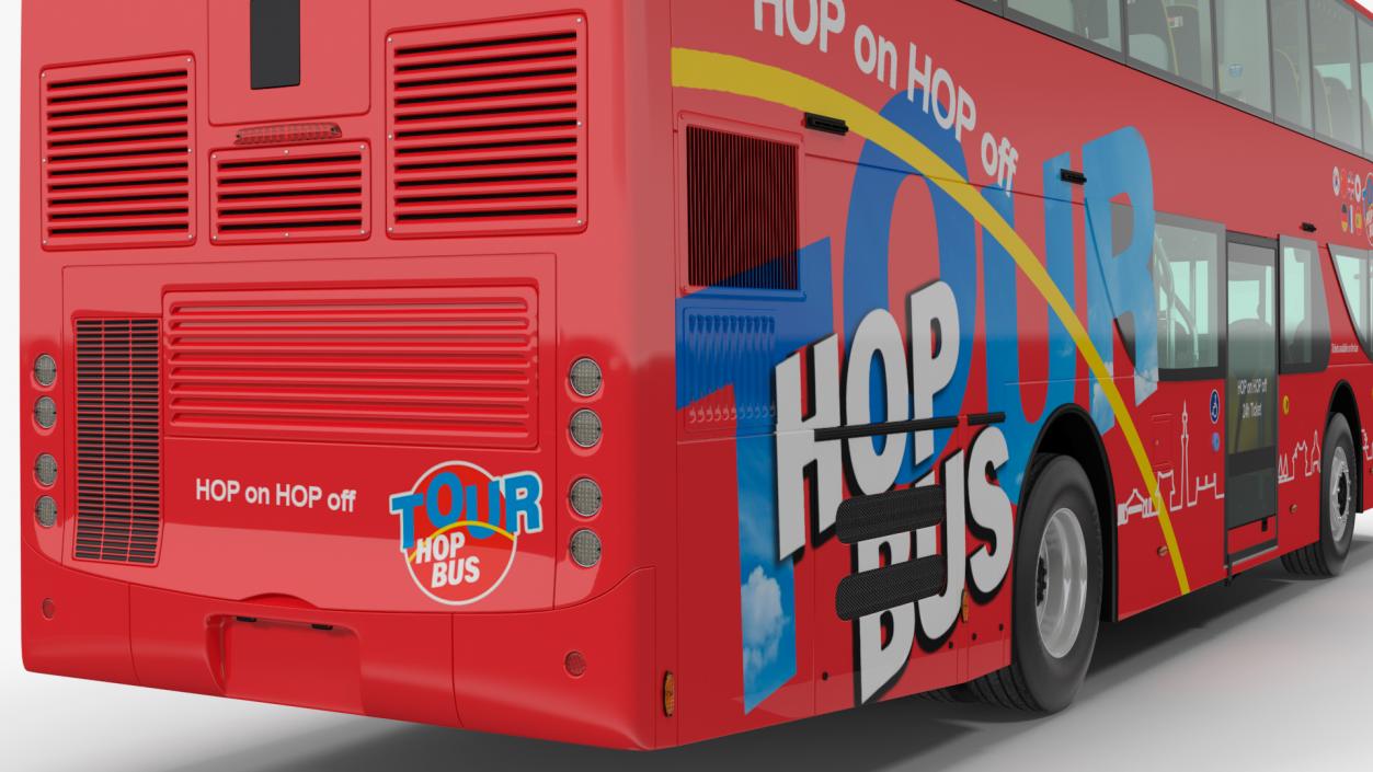 3D model Sightseeing Open Air Hop On Off City Tour Bus