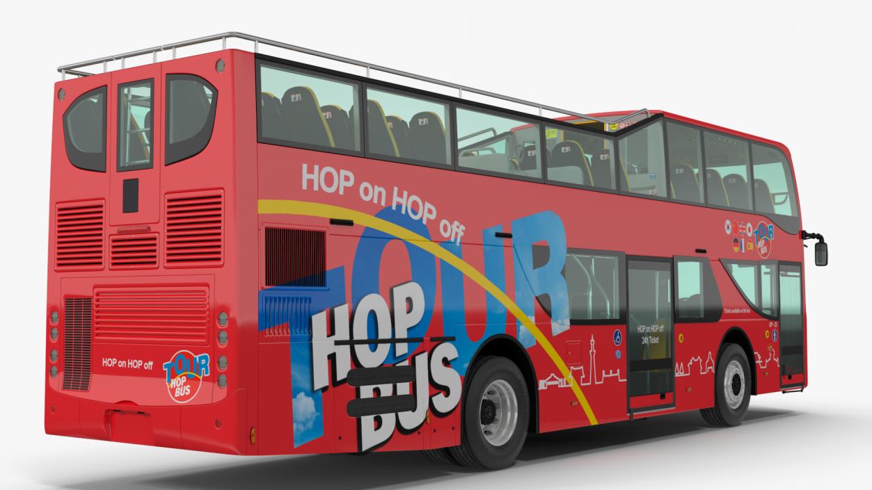 3D model Sightseeing Open Air Hop On Off City Tour Bus