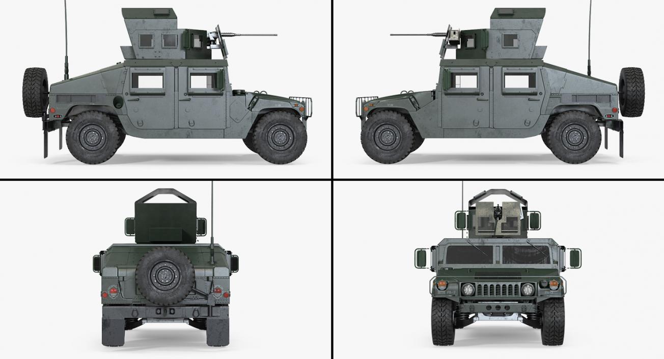 3D Humvee M1151 Enhanced Armament Carrier model