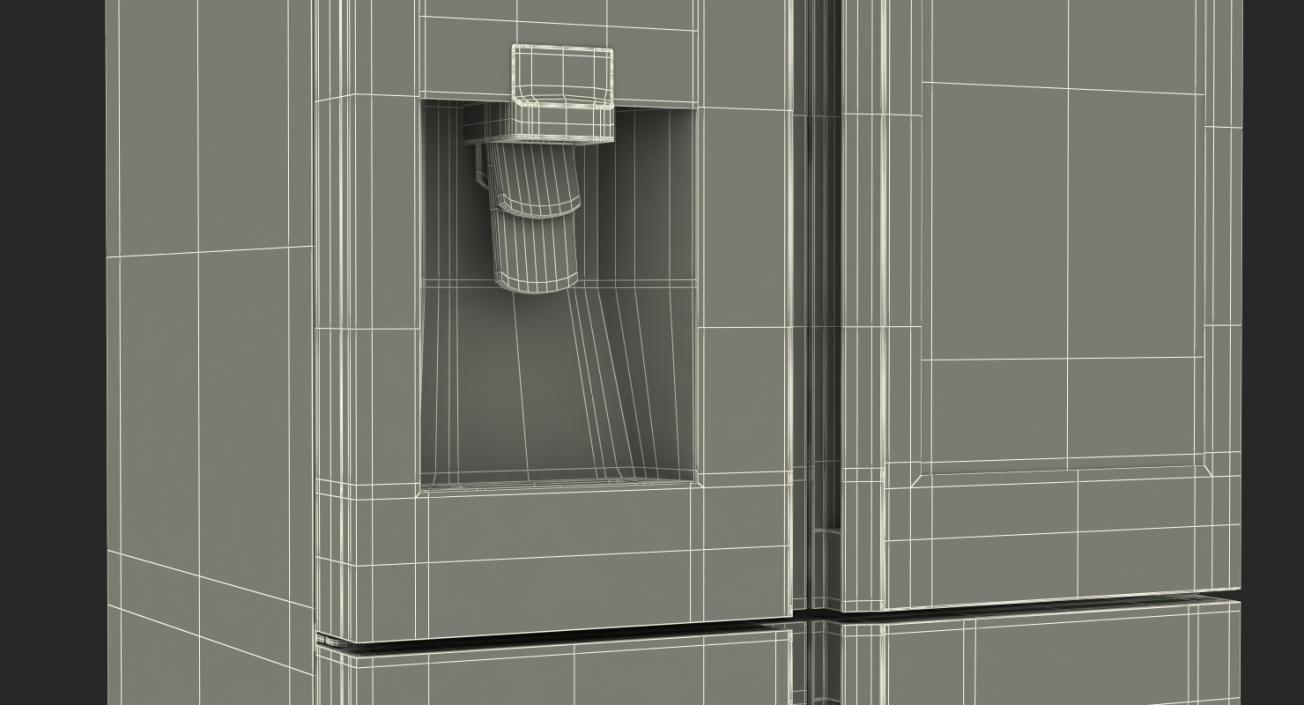 3D 4 Door Flex French Door Smart Refrigerator Black model