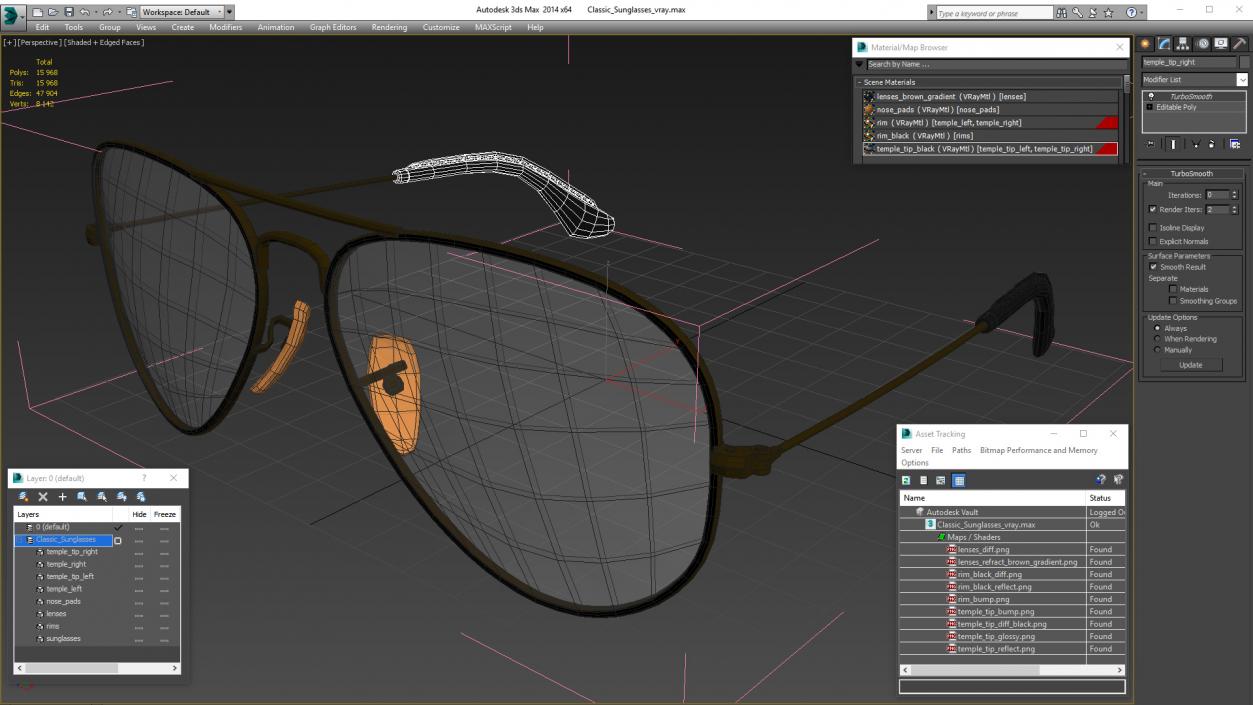 3D Classic Sunglasses model