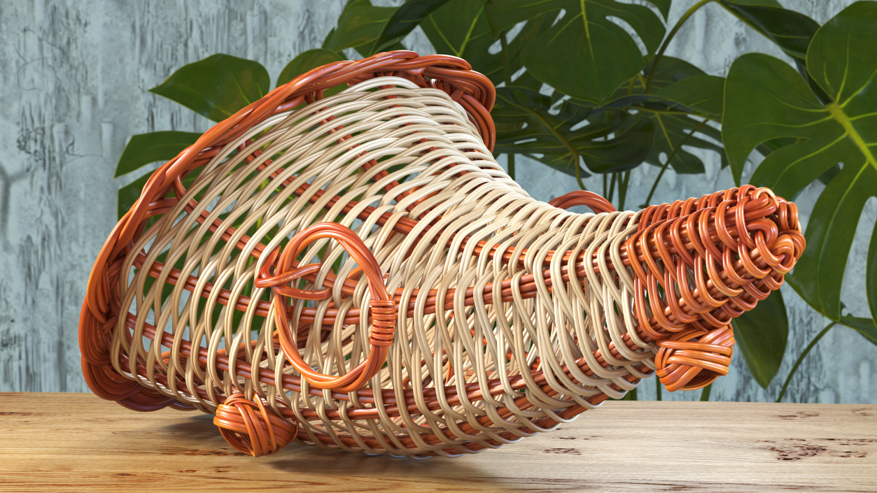 3D Cornucopia Basket White model