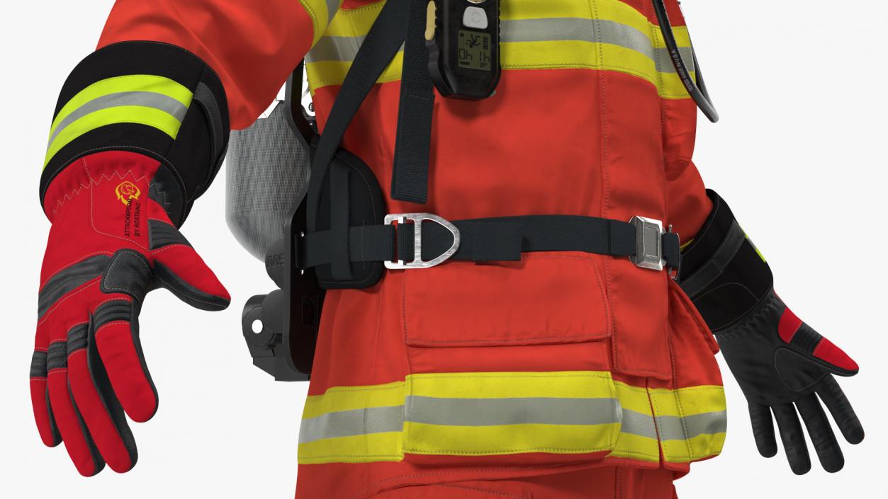 3D Firefighter Fully Equipped Rigged model