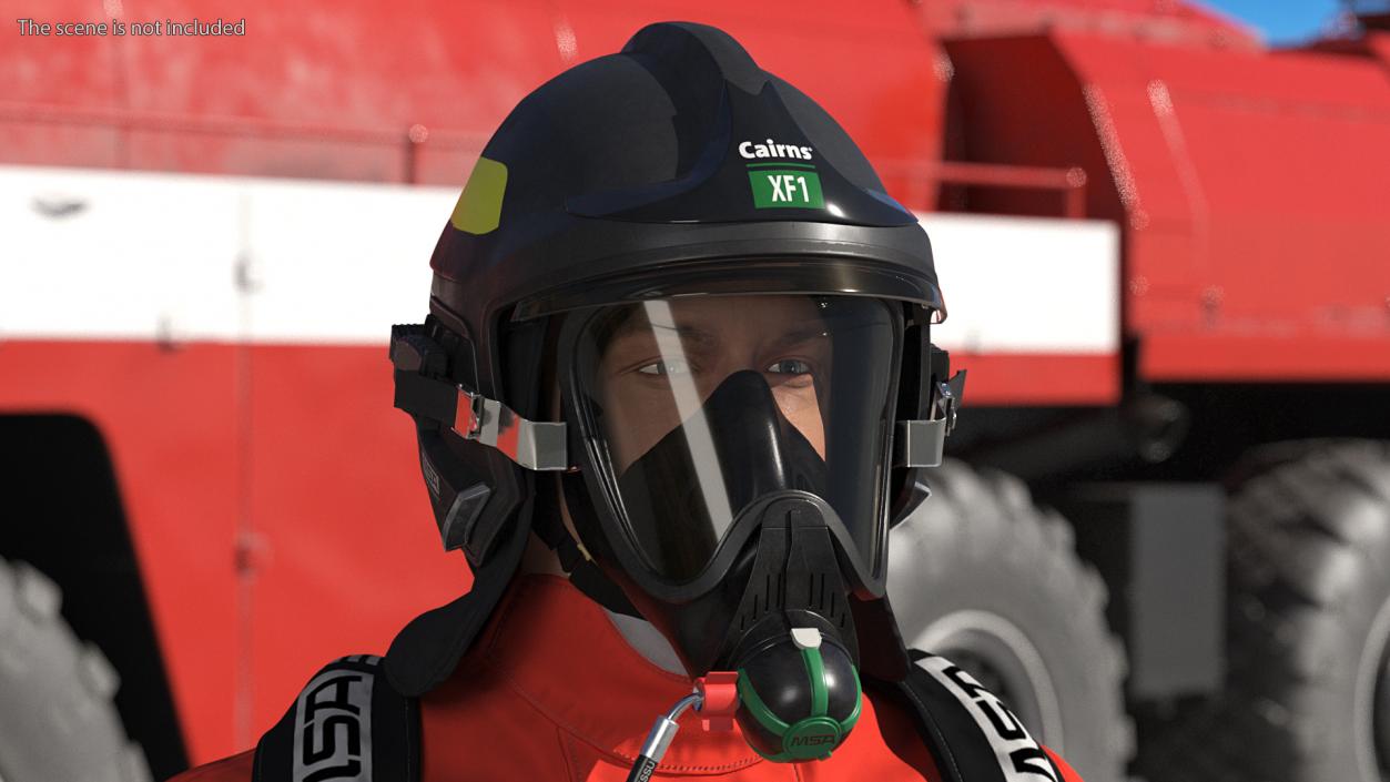 3D Firefighter Fully Equipped Rigged model