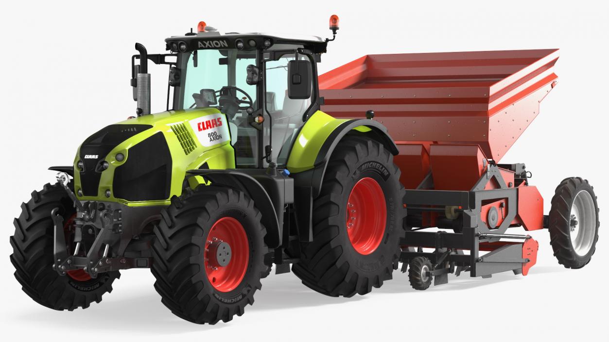 3D Axion Tractor With Potato Planter model