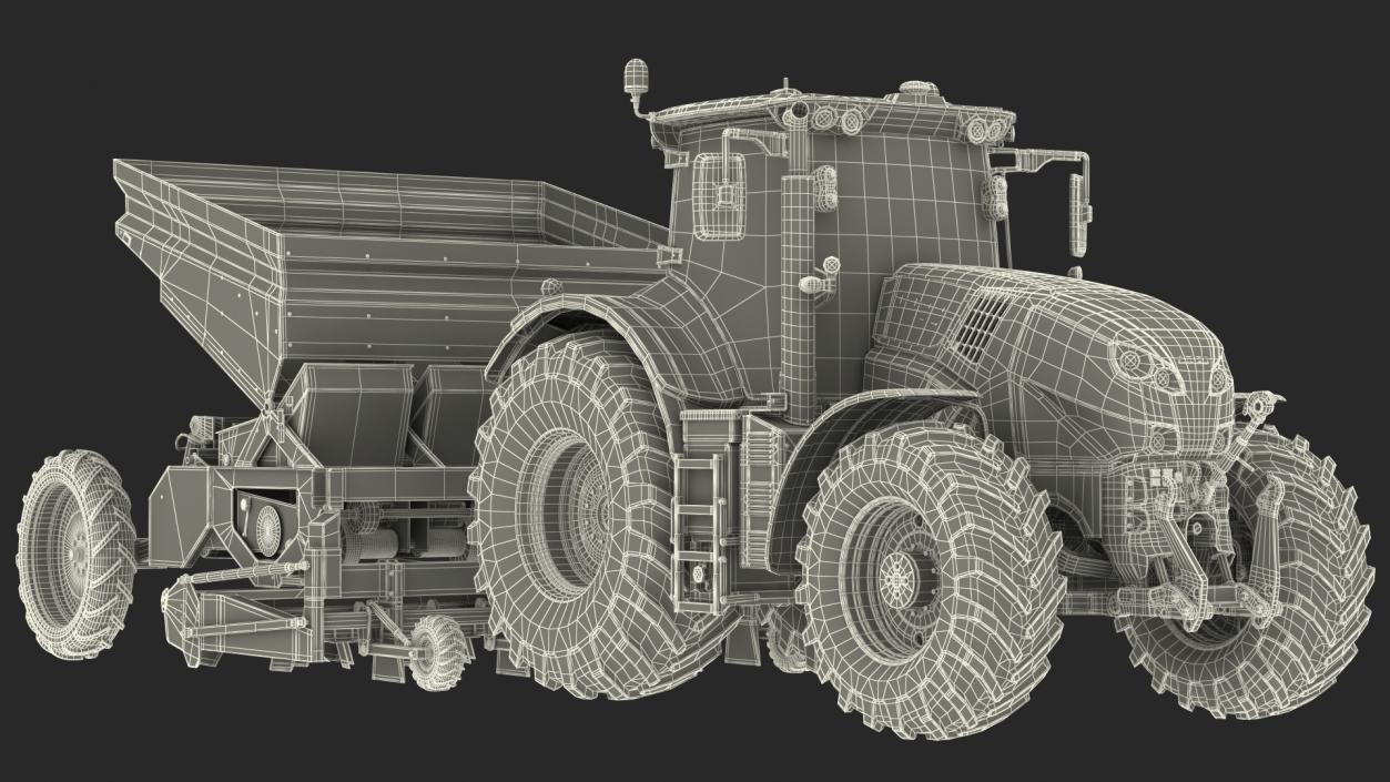 3D Axion Tractor With Potato Planter model