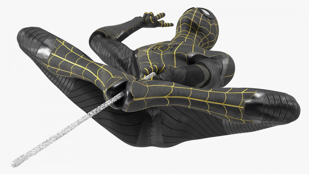 3D Spiderman Black Suit Hanging Pose model