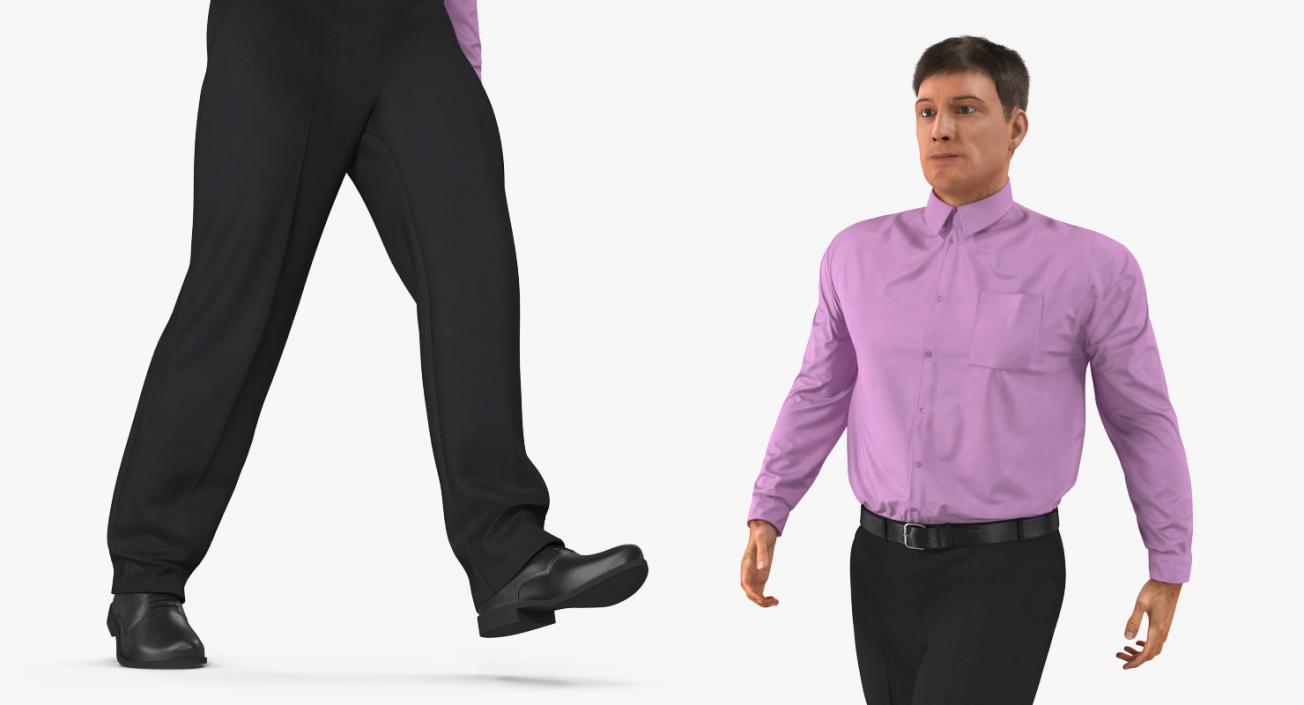 Men Business Casual Dress Rigged 3D