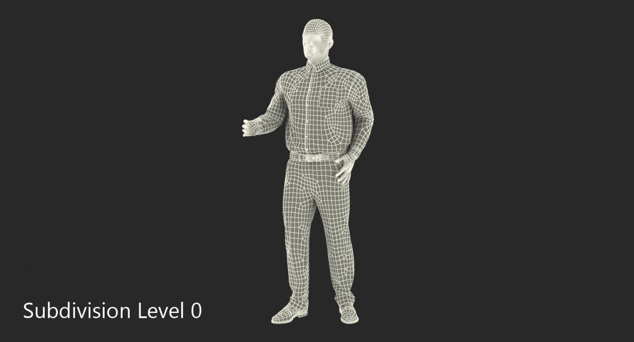 Men Business Casual Dress Rigged 3D