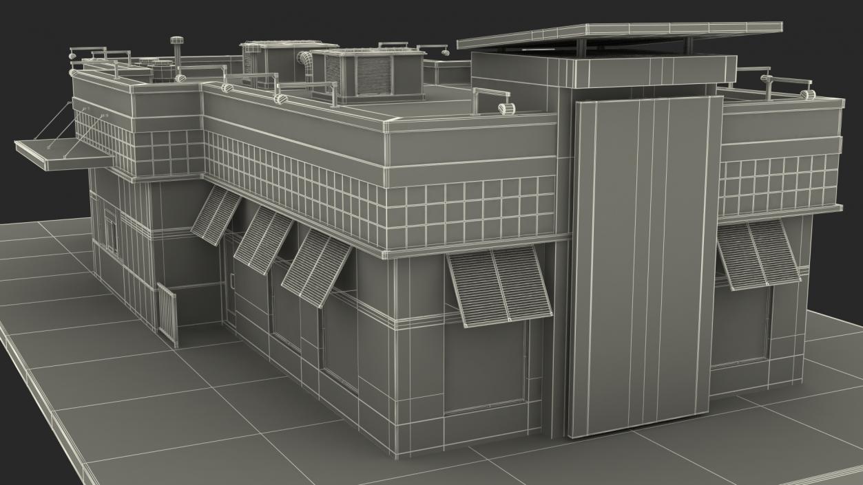 3D One Story Building model