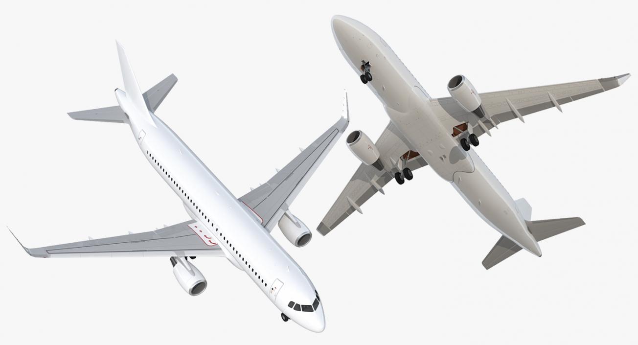 3D Airbus A320neo Simple Interior Generic model