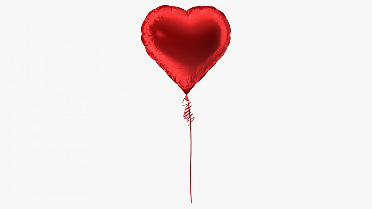 Red Heart Shaped Foil Balloon 3D model