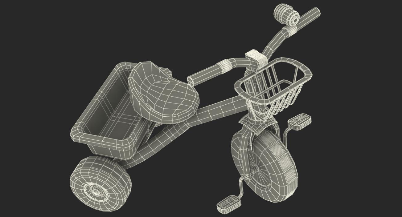 3D model Childrens Trike Tricycle Pedal Bike Bicycle Rigged