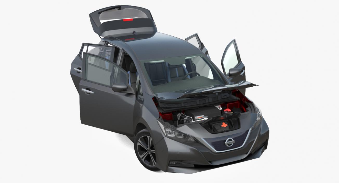 3D Nissan Leaf 2019 Rigged model