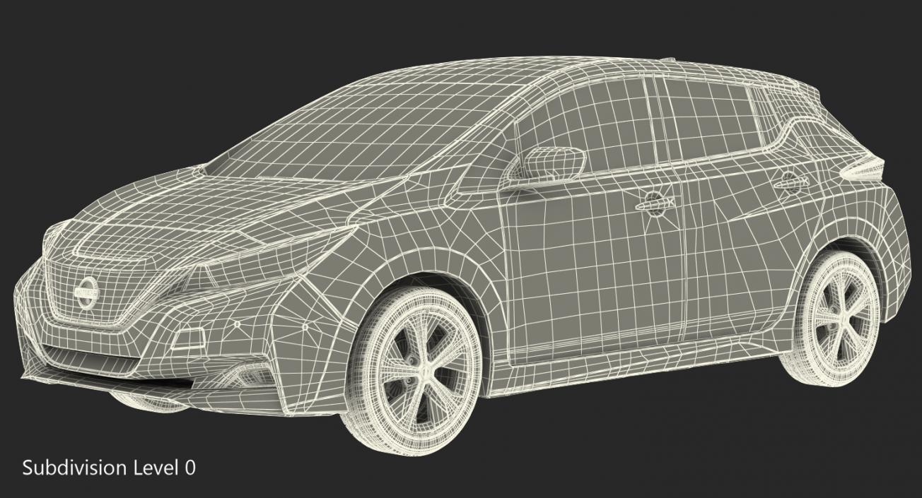 3D Nissan Leaf 2019 Rigged model