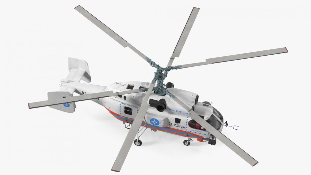 3D Kamov KA32 Russia EMERCOM Helicopter Rigged model