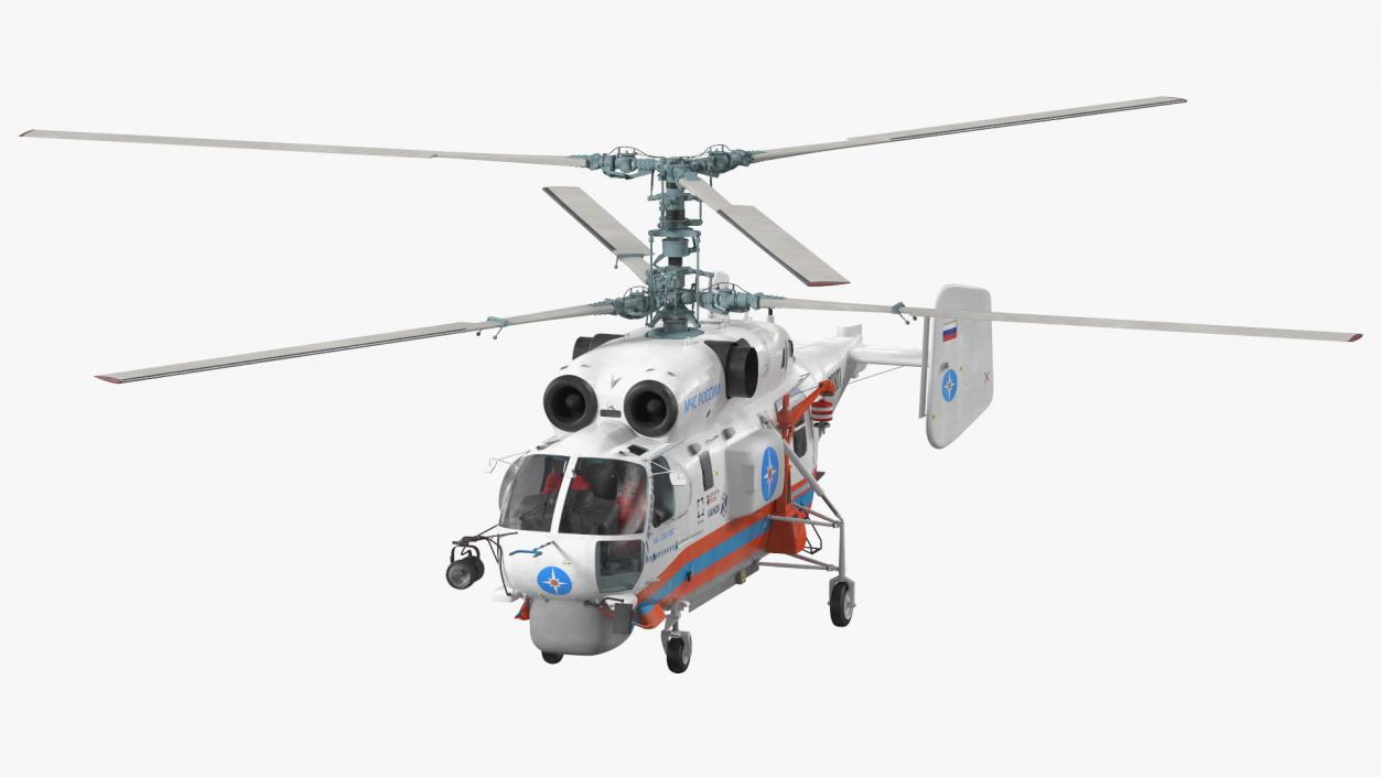 3D Kamov KA32 Russia EMERCOM Helicopter Rigged model