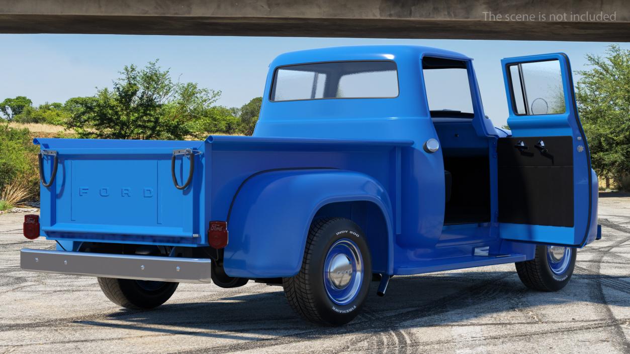 1956 Ford F100 Pickup Truck Rigged 3D model