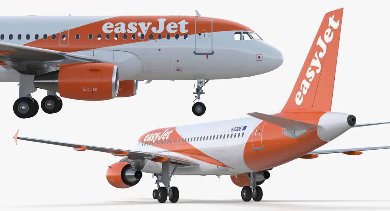 Airbus A319 EasyJet Airline Rigged 3D model