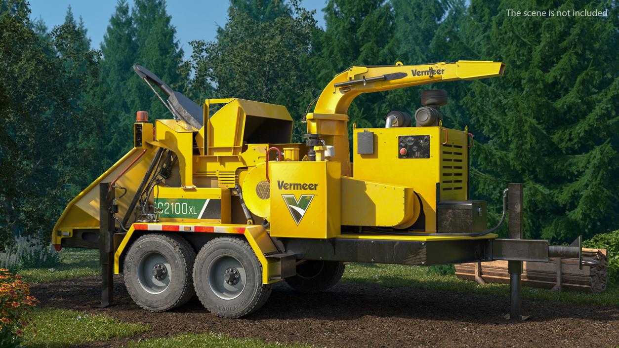 3D Vermeer BC2100XL Towed Wood Chipper Dirty