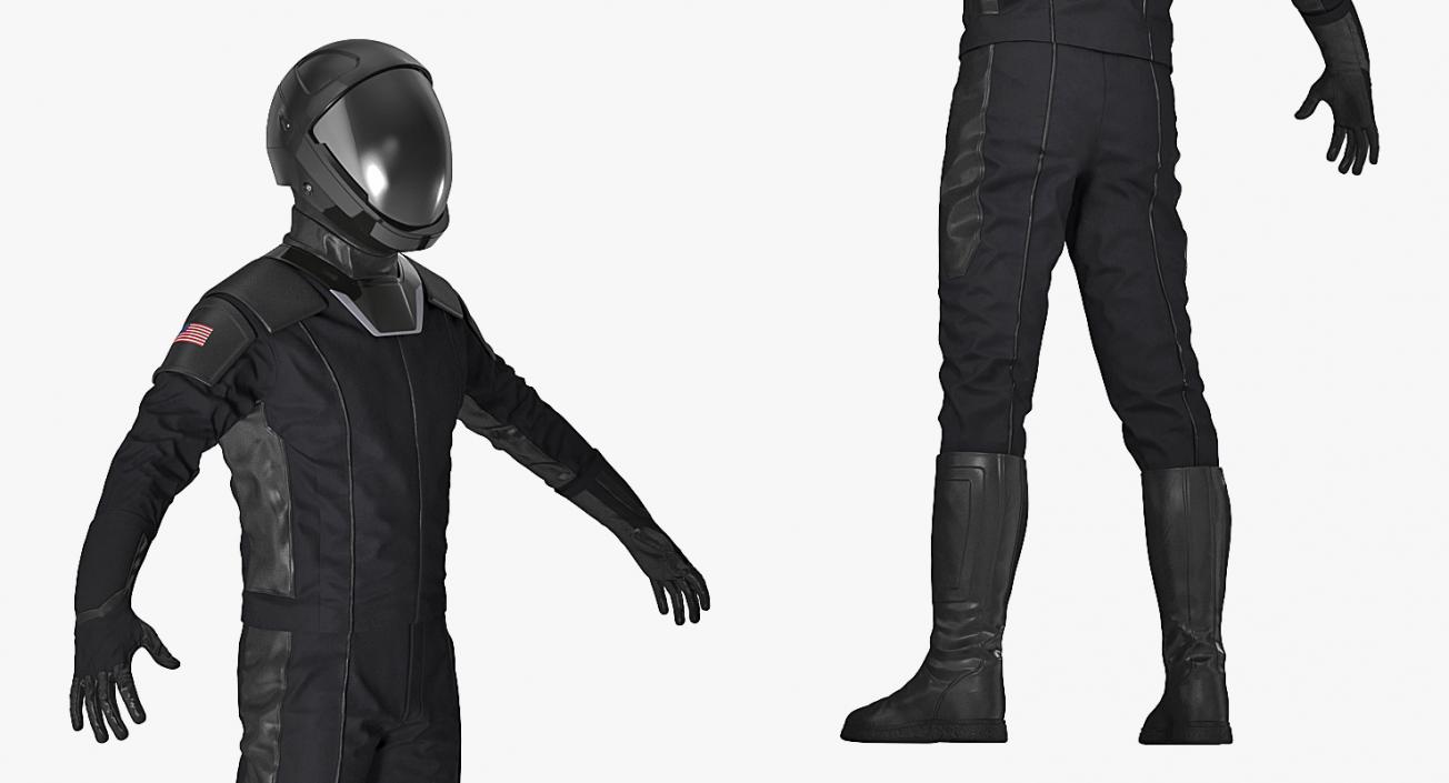 Sci Fi Astronaut Suit Black 3D