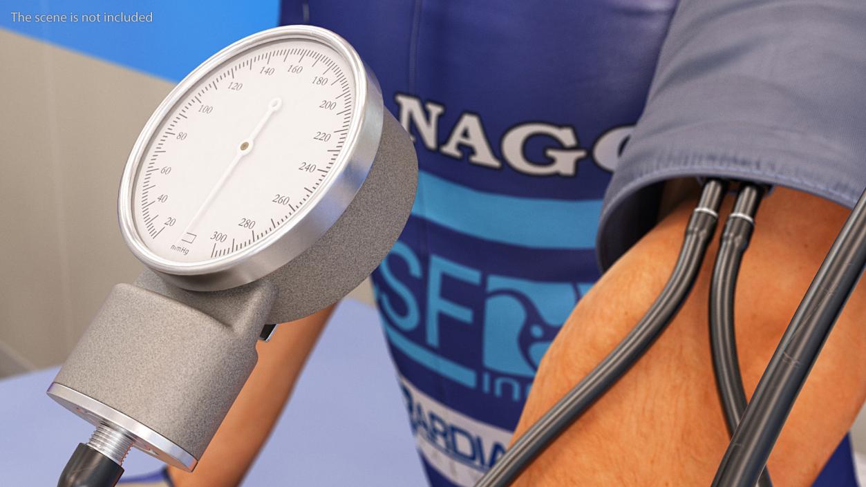 3D model Manual Aneroid Sphygmomanometer Inflated