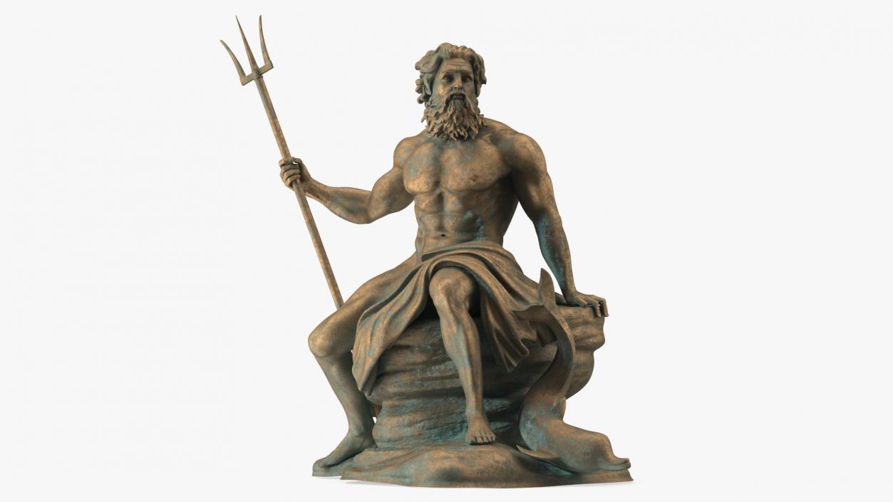 3D model Bronze Poseidon Sculpture