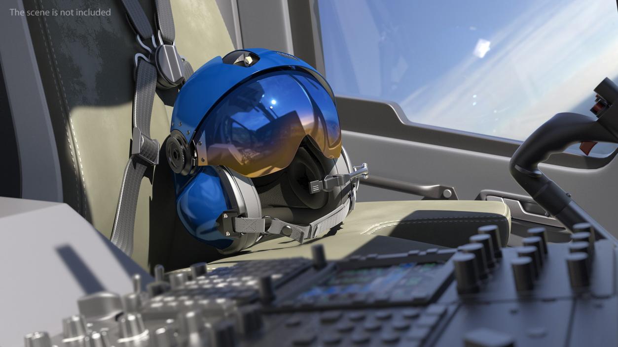 3D Evolution 252 Helicopter Helmet with Visor Cover model