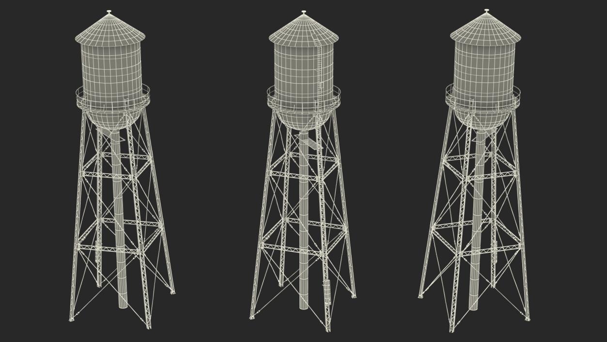 Abandoned Water Tower Rusty 3D