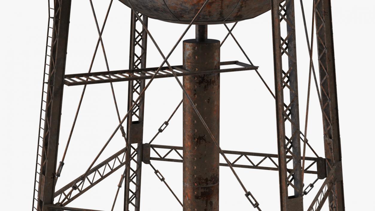 Abandoned Water Tower Rusty 3D