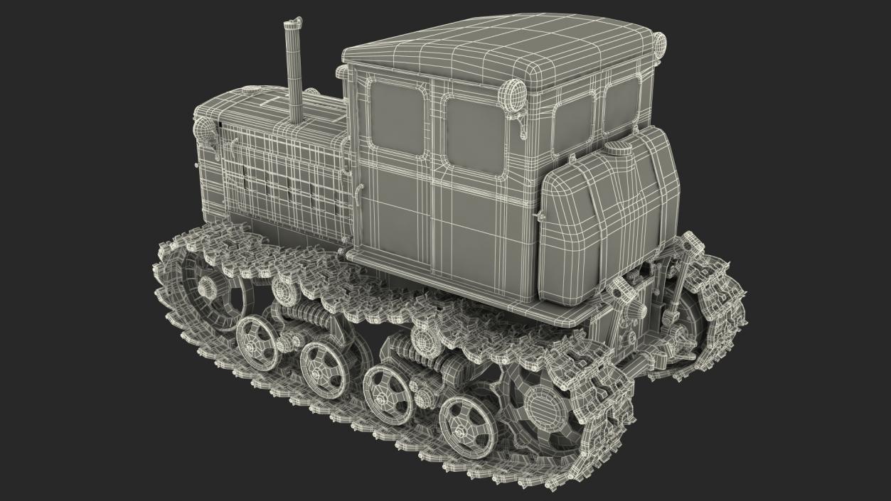 3D Old Soviet Tractor model