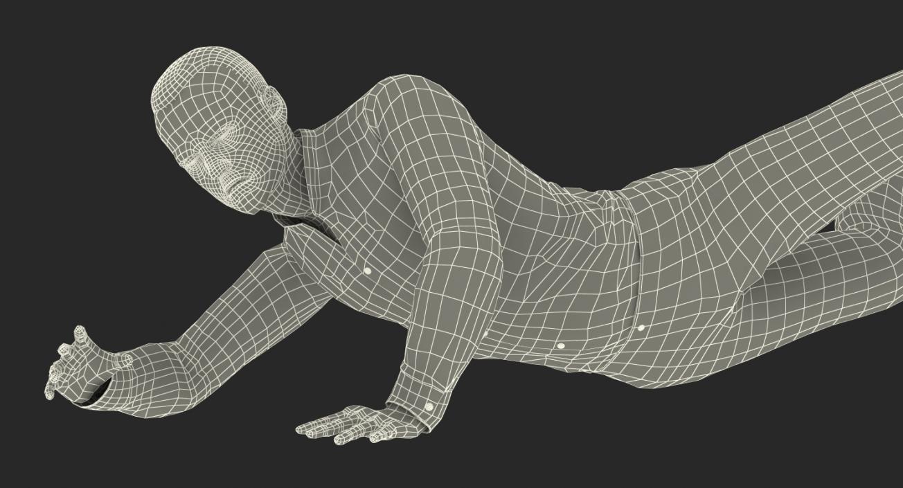 3D Male Figure Skater 2 Falling Down model