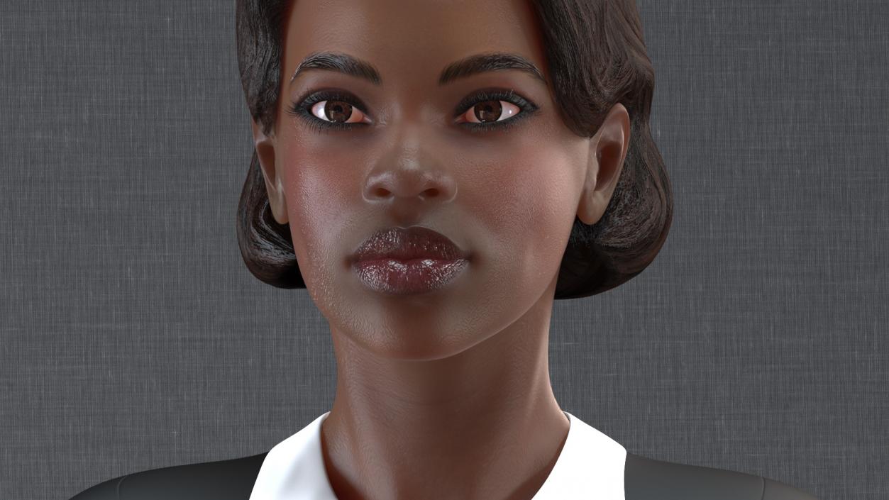 3D Dark Skin Judge Woman Rigged model