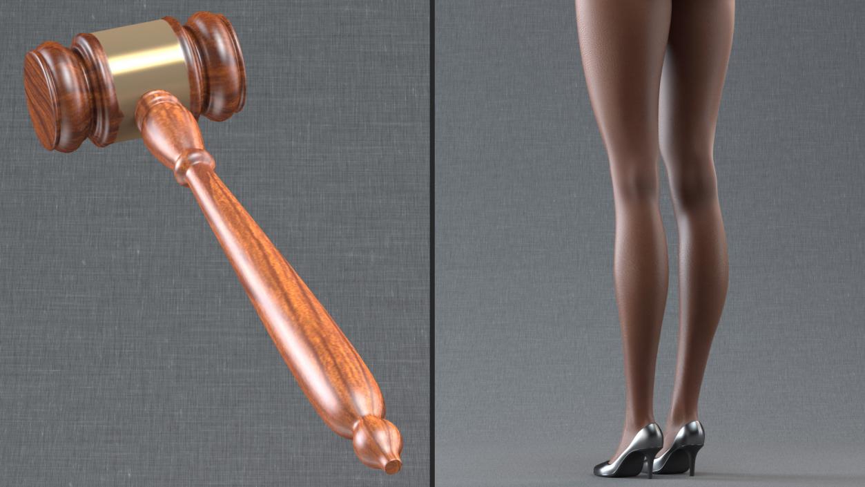 3D Dark Skin Judge Woman Rigged model