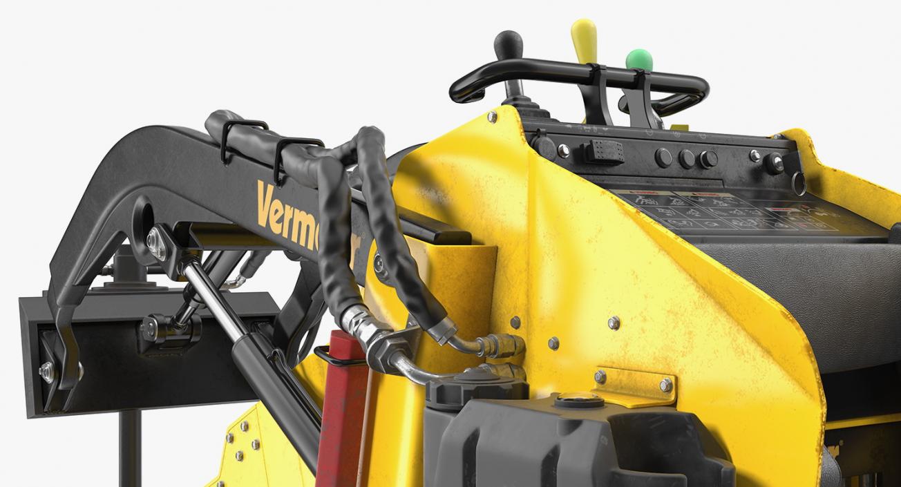 3D Mini Skid Steer Vermeer with Auger Drill Dirty
