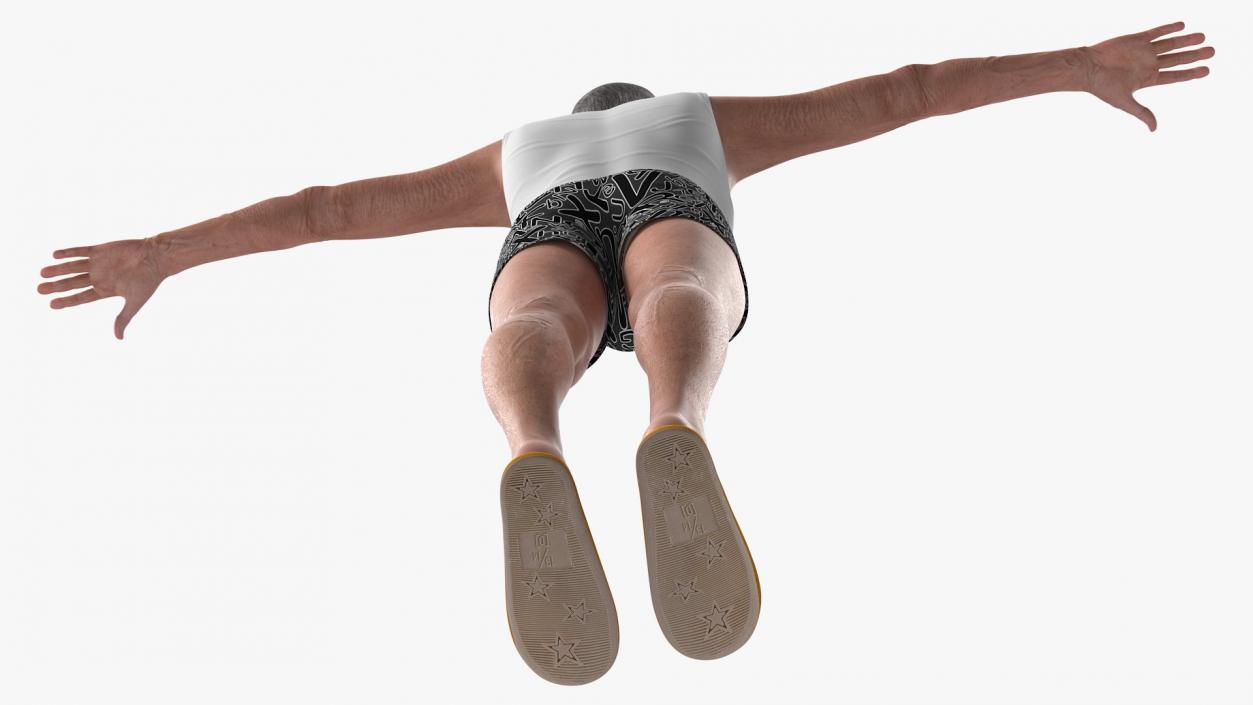 3D model Old Man Underwear Neutral Pose